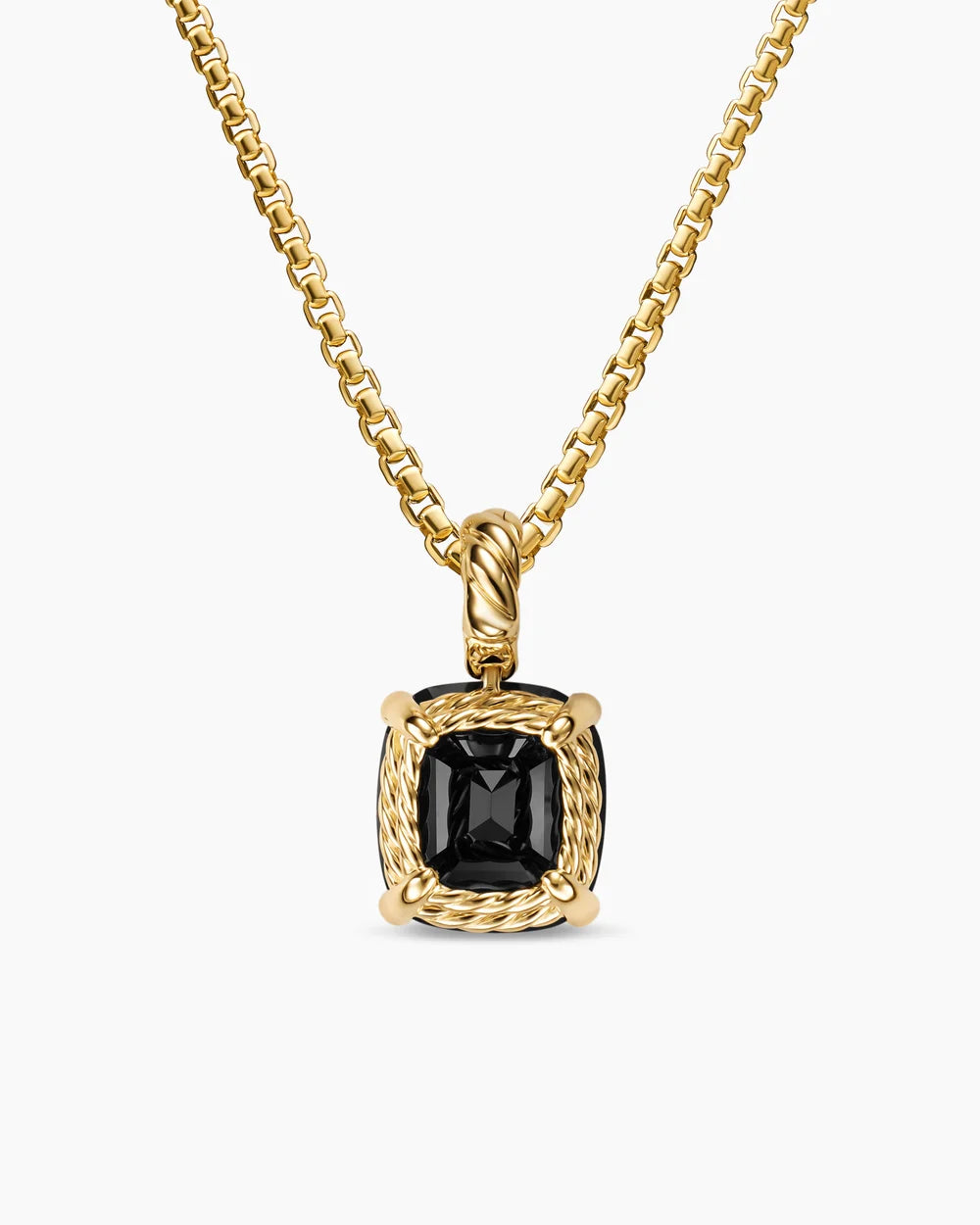 Marbella Pendant 18K Yellow Gold with Black Onyx, 12mm