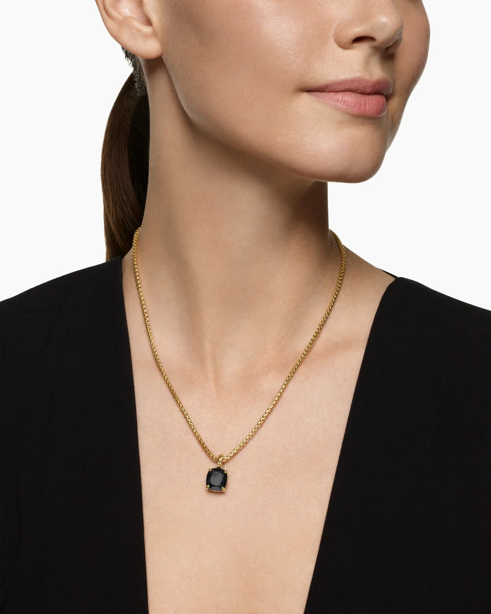Marbella Pendant 18K Yellow Gold with Black Onyx, 12mm