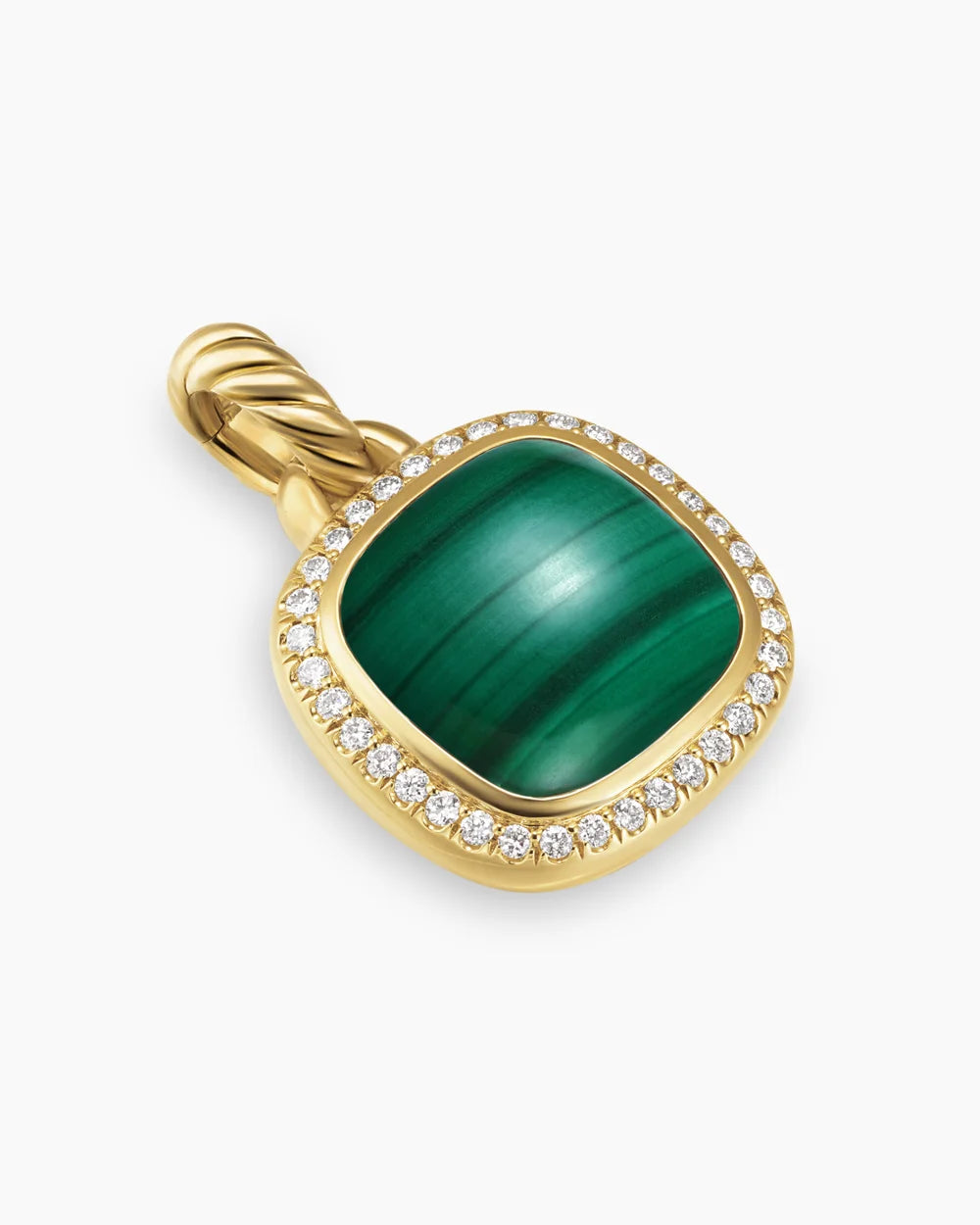 Albion® Pendant 18K Yellow Gold with Malachite and Diamonds, 11mm