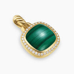 Albion® Pendant 18K Yellow Gold with Malachite and Diamonds, 11mm
