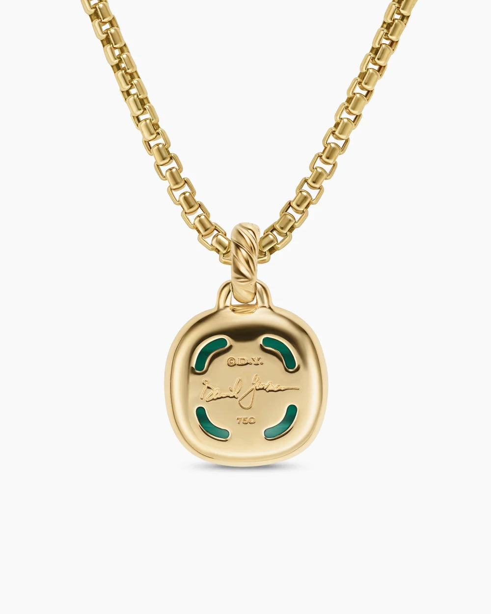 Albion® Pendant 18K Yellow Gold with Malachite and Diamonds, 11mm
