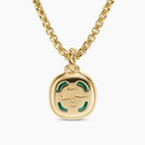 Albion® Pendant 18K Yellow Gold with Malachite and Diamonds, 11mm