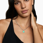 ALBION® PENDANT Sterling Silver with Lagoon Orchid and Diamonds, 11mm