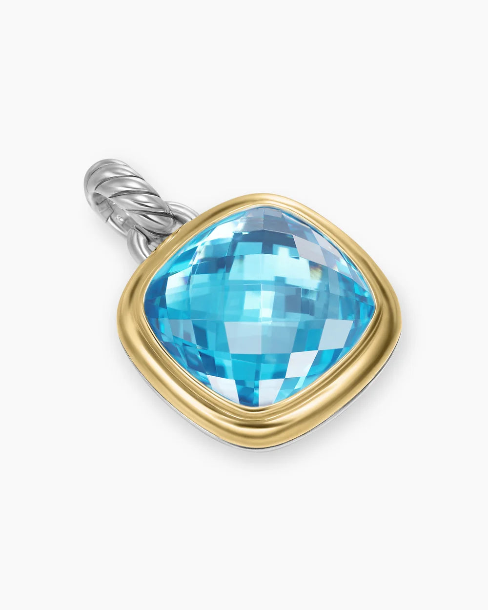 Albion® Pendant Sterling Silver with 18K Yellow Gold and Blue Topaz, 15mm