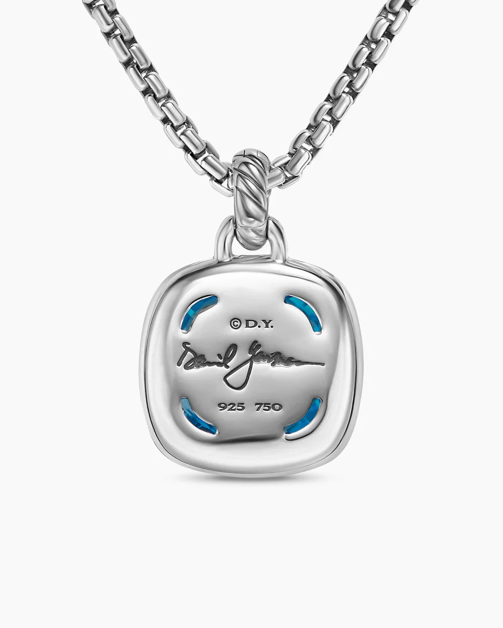 Albion® Pendant Sterling Silver with 18K Yellow Gold and Blue Topaz, 15mm