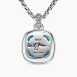 Albion® Pendant Sterling Silver with 18K Yellow Gold and Blue Topaz, 15mm