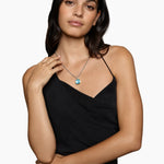 Albion® Pendant Sterling Silver with 18K Yellow Gold and Blue Topaz, 15mm