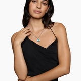 Albion® Pendant Sterling Silver with 18K Yellow Gold and Blue Topaz, 15mm