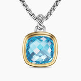 Albion® Pendant Sterling Silver with 18K Yellow Gold and Blue Topaz, 15mm