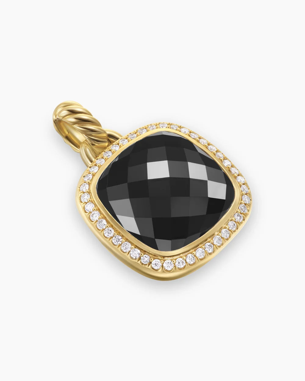 Albion® Pendant 18K Yellow Gold with Black Onyx and Diamonds, 15mm