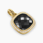 Albion® Pendant 18K Yellow Gold with Black Onyx and Diamonds, 15mm