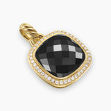 Albion® Pendant 18K Yellow Gold with Black Onyx and Diamonds, 15mm