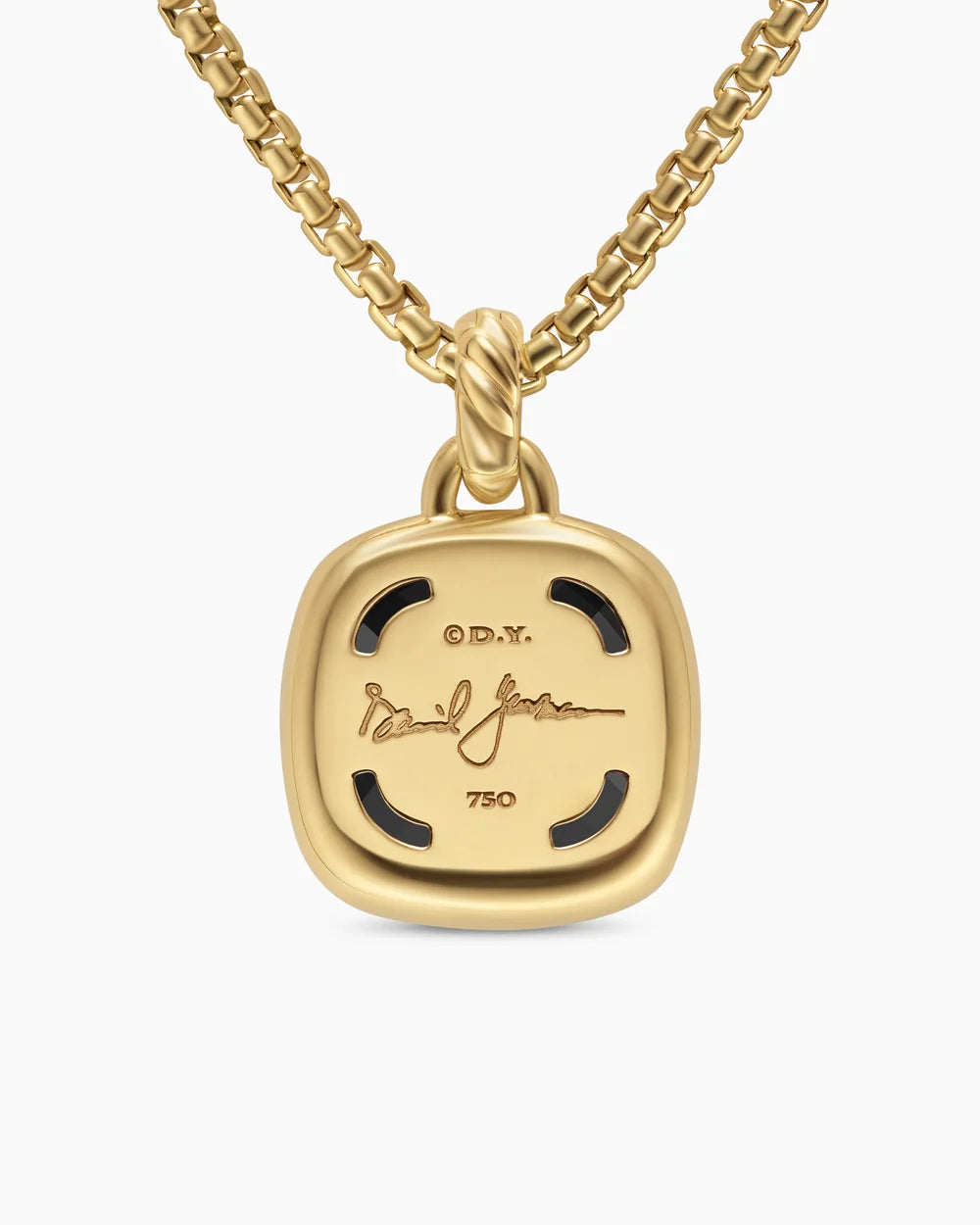 Albion® Pendant 18K Yellow Gold with Black Onyx and Diamonds, 15mm