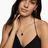 Albion® Pendant 18K Yellow Gold with Black Onyx and Diamonds, 15mm