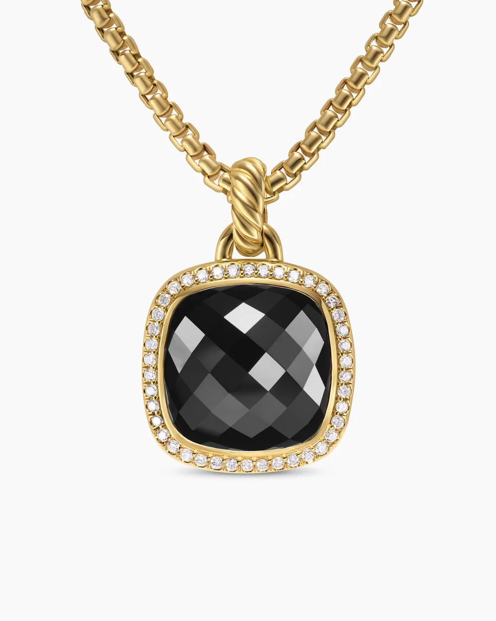 Albion® Pendant 18K Yellow Gold with Black Onyx and Diamonds, 15mm