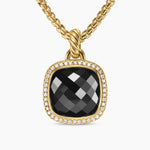 Albion® Pendant 18K Yellow Gold with Black Onyx and Diamonds, 15mm