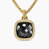 Albion® Pendant 18K Yellow Gold with Black Onyx and Diamonds, 15mm