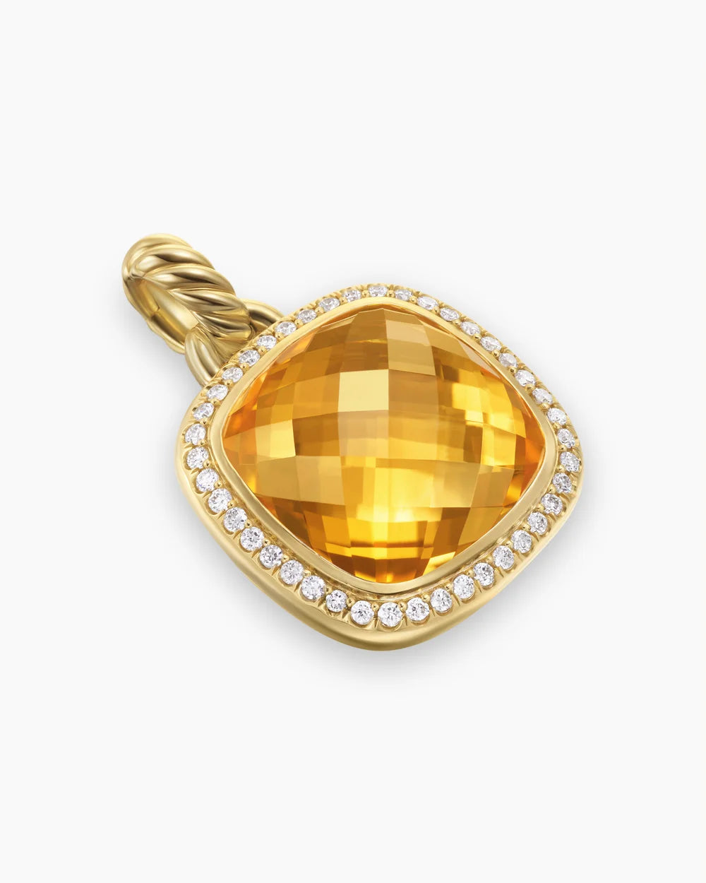 Albion® Pendant 18K Yellow Gold with Citrine and Diamonds, 15mm