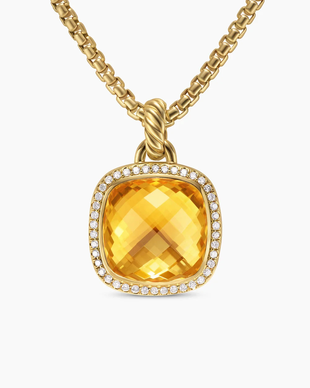 Albion® Pendant 18K Yellow Gold with Citrine and Diamonds, 15mm