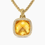 Albion® Pendant 18K Yellow Gold with Citrine and Diamonds, 15mm