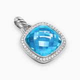Albion® Pendant Sterling Silver with Blue Topaz and Diamonds, 15mm
