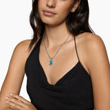 Albion® Pendant Sterling Silver with Blue Topaz and Diamonds, 15mm
