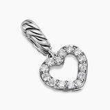 Micro Pavé Open Heart Amulet Sterling Silver with Diamonds, 6.8mm
