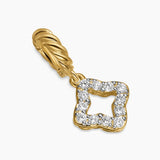 Micro Pavé Quatrefoil Amulet 18K Yellow Gold with Diamonds, 7.4mm