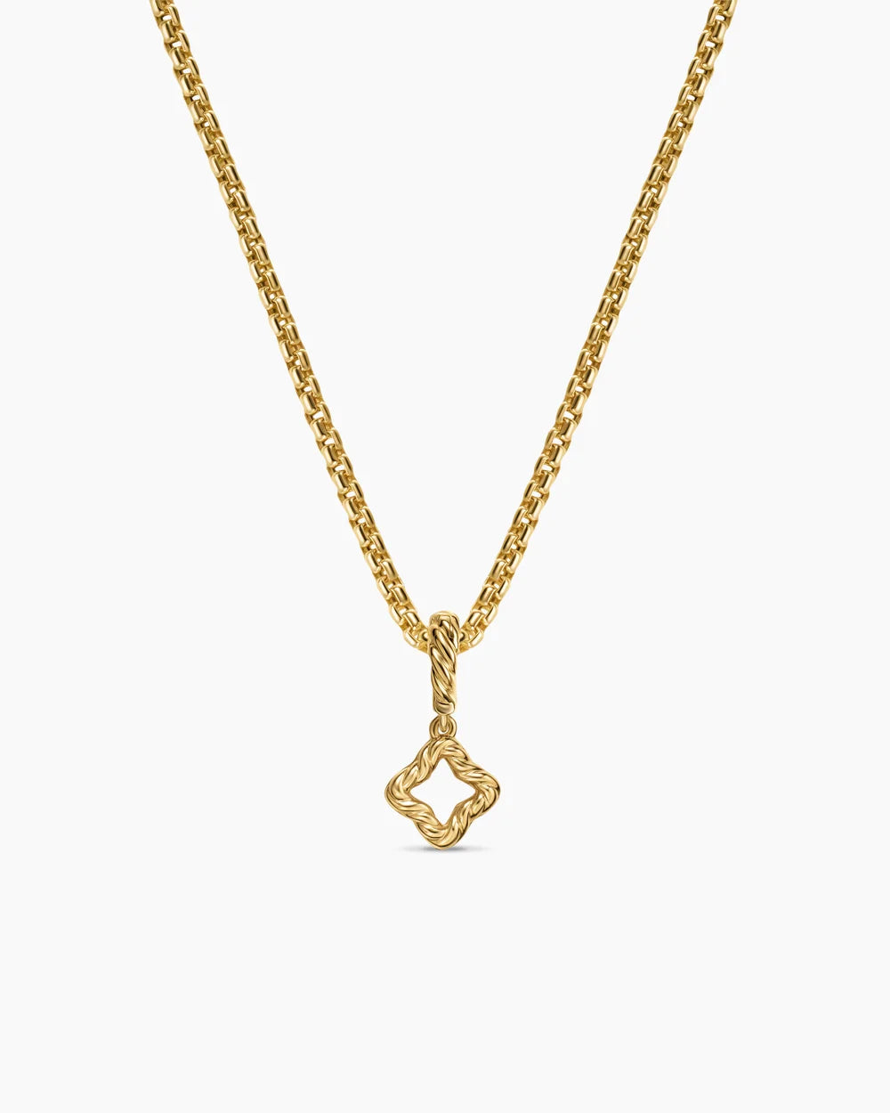 Micro Pavé Quatrefoil Amulet 18K Yellow Gold with Diamonds, 7.4mm