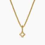 Micro Pavé Quatrefoil Amulet 18K Yellow Gold with Diamonds, 7.4mm