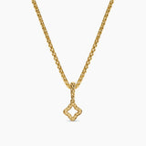 Micro Pavé Quatrefoil Amulet 18K Yellow Gold with Diamonds, 7.4mm