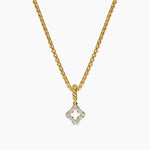 Micro Pavé Quatrefoil Amulet 18K Yellow Gold with Diamonds, 7.4mm