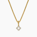 Micro Pavé Quatrefoil Amulet 18K Yellow Gold with Diamonds, 7.4mm