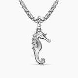 SEAHORSE AMULET Sterling Silver with Diamonds, 22mm