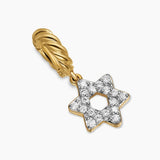 Micro Pavé Star of David Amulet 18K Yellow Gold with Diamonds, 7.4mm