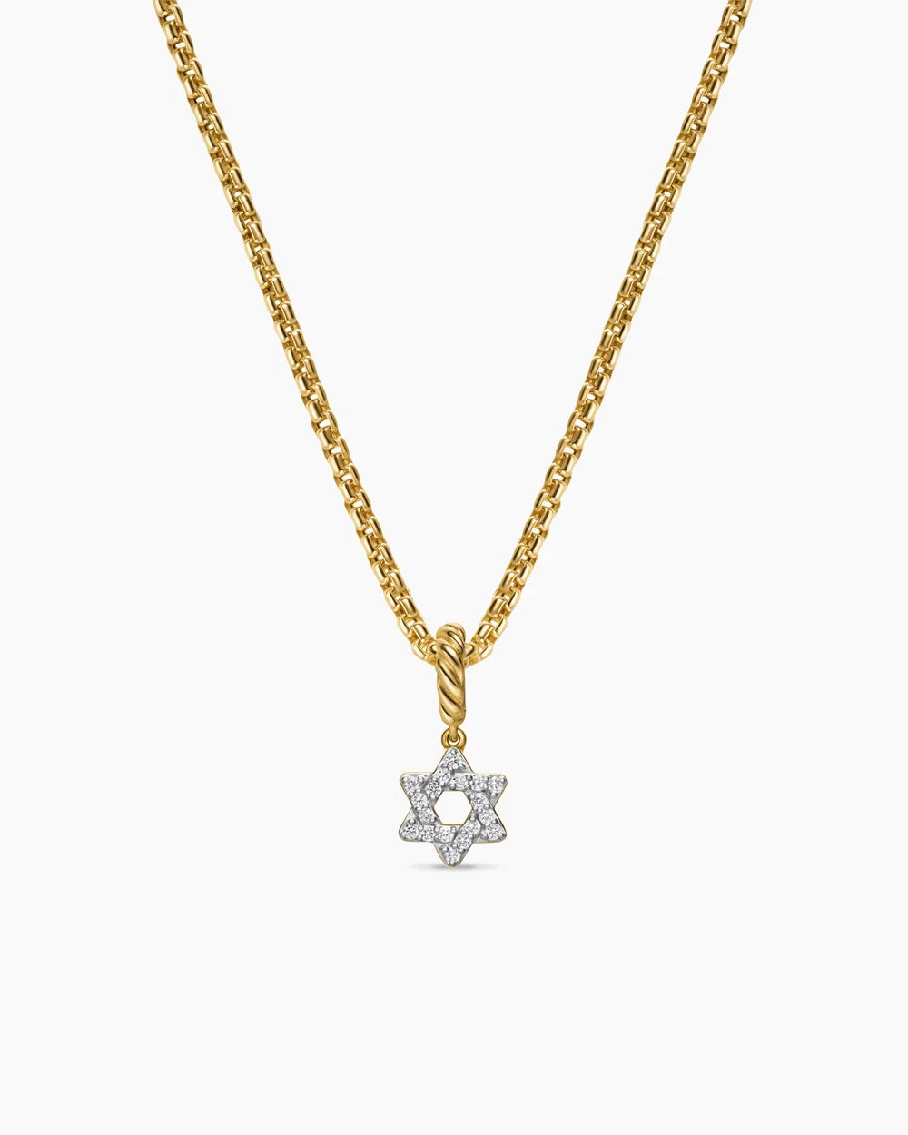 Micro Pavé Star of David Amulet 18K Yellow Gold with Diamonds, 7.4mm