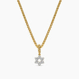 Micro Pavé Star of David Amulet 18K Yellow Gold with Diamonds, 7.4mm