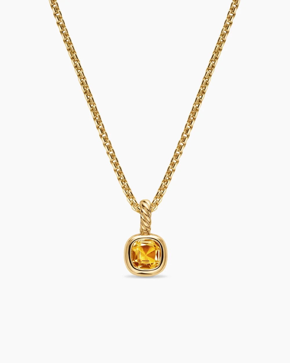 MINI CUSHION CUT AMULET 18K Yellow Gold with Citrine, 5.5mm