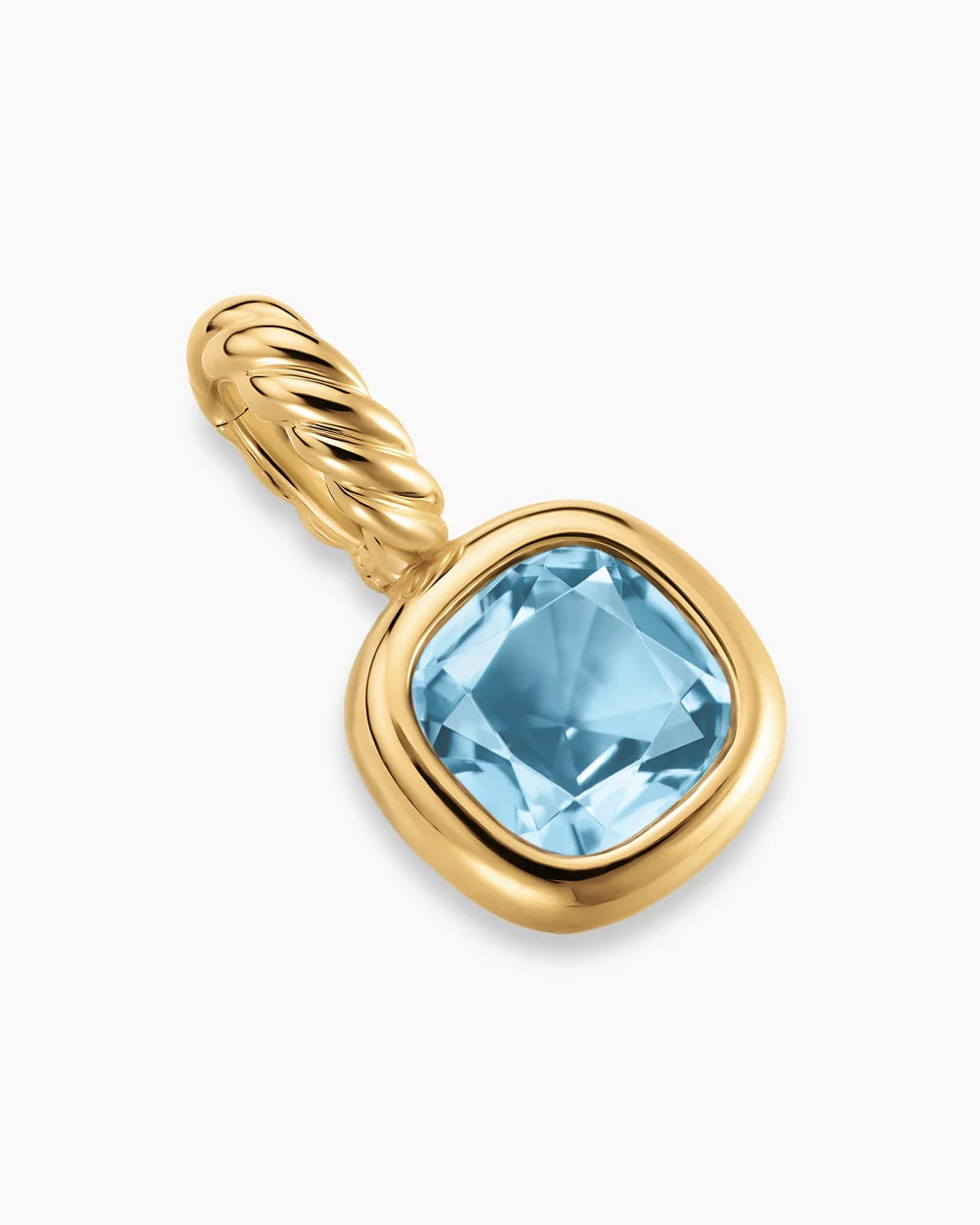 MINI CUSHION CUT AMULET 18K Yellow Gold with Sky Blue Topaz, 5.5mm