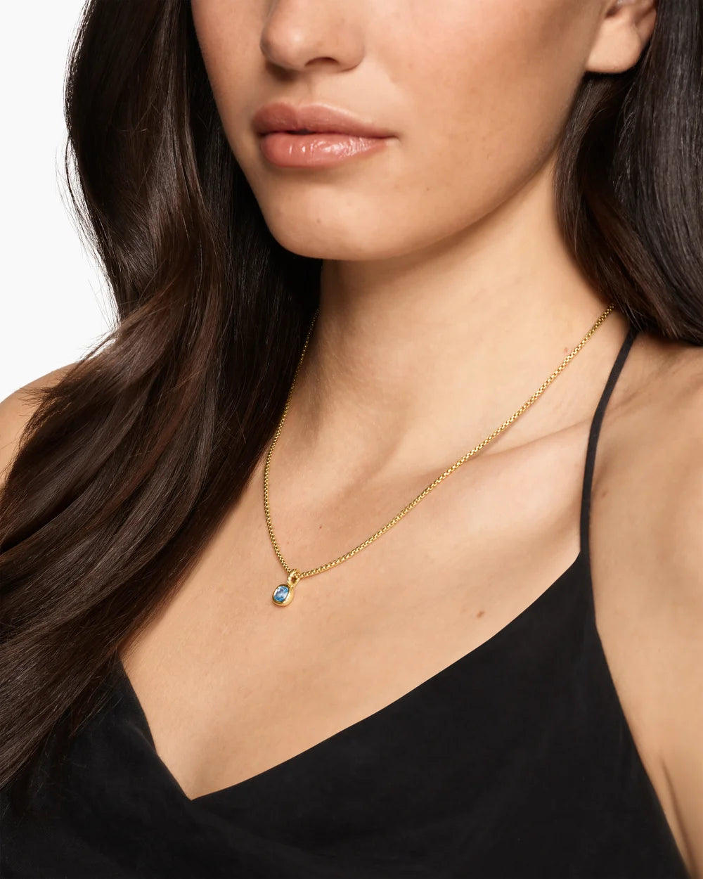 MINI CUSHION CUT AMULET 18K Yellow Gold with Sky Blue Topaz, 5.5mm