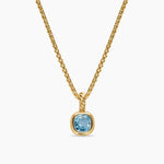MINI CUSHION CUT AMULET 18K Yellow Gold with Sky Blue Topaz, 5.5mm