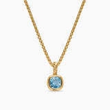 MINI CUSHION CUT AMULET 18K Yellow Gold with Sky Blue Topaz, 5.5mm