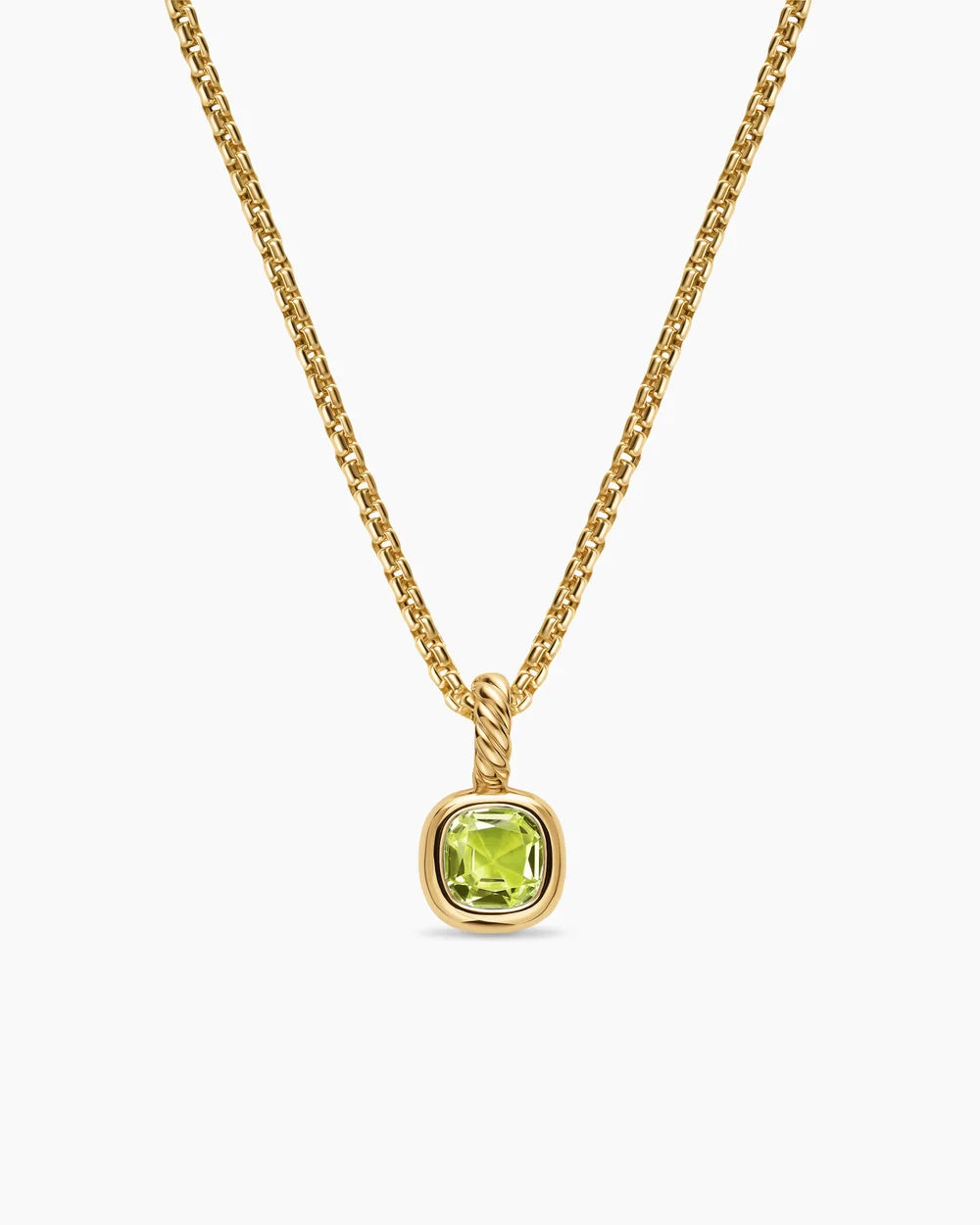 Mini Cushion Cut Amulet 18K Yellow Gold with Peridot, 5.5mm