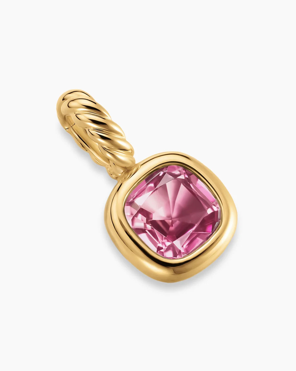MINI CUSHION CUT AMULET 18K Yellow Gold with Pink Tourmaline, 5.5mm