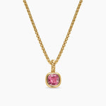 MINI CUSHION CUT AMULET 18K Yellow Gold with Pink Tourmaline, 5.5mm
