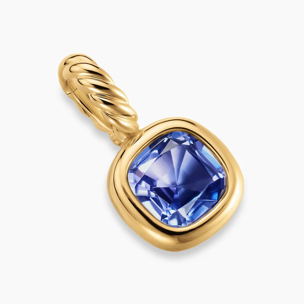MINI CUSHION CUT AMULET 18K Yellow Gold with Tanzanite, 5.5mm