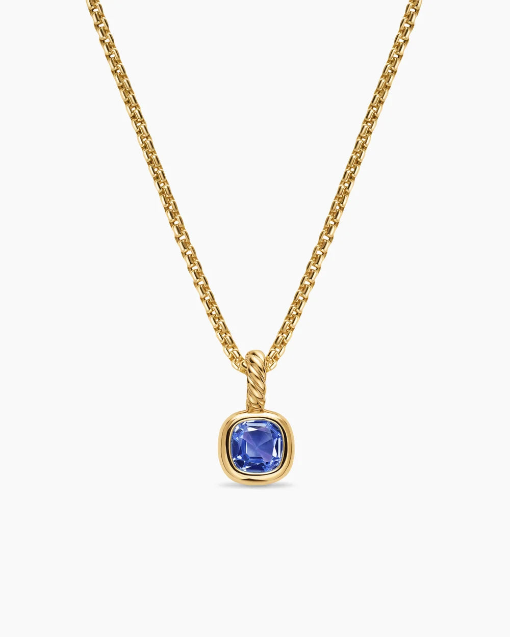 MINI CUSHION CUT AMULET 18K Yellow Gold with Tanzanite, 5.5mm