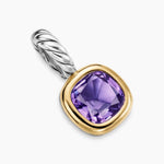 MINI CUSHION CUT AMULET Sterling Silver with 14K Yellow Gold and Amethyst, 5.5mm
