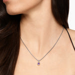 MINI CUSHION CUT AMULET Sterling Silver with 14K Yellow Gold and Amethyst, 5.5mm