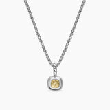 MINI CUSHION CUT AMULET Sterling Silver with 14K Yellow Gold and Champagne Citrine, 5.5mm